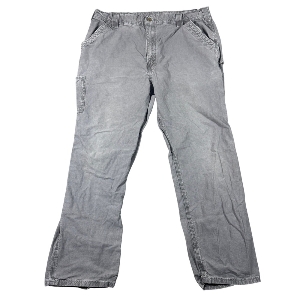 Carhartt Pants Mens 40x34 Gray B151 FAT Dungaree Fit Canvas Work Carpenter